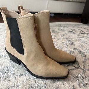 Nordstrom Open Edit Suede Leather Tan Ankle Boots